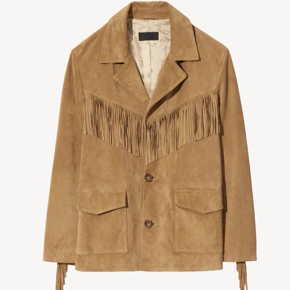 Nili Lotan - maelle suede jacket (color: khaki, size: medium)